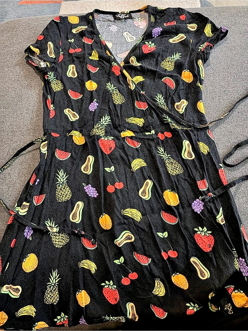 Valfre Fruit Print Wrap Mini Dress Size Small